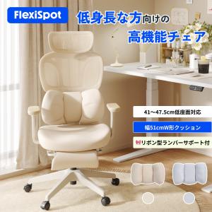 オフィスチェア デスクチェア 低座面 椅子 ワークチェア FlexiSpot C7 Lite Foam オットマン付き リクライニング 腰痛対策 ランバーサポート 高機能 フォーム