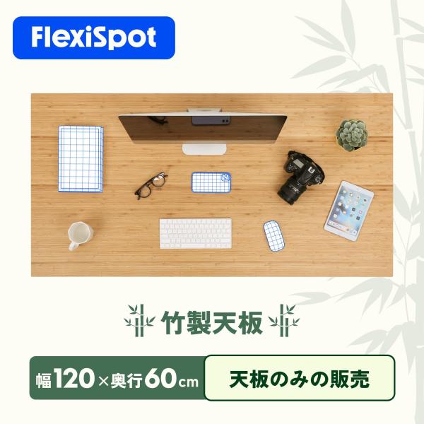 竹 天板 竹製 テーブル 木材 FlexiSpot スタンディングデスク オフィスデスク 1200 ...