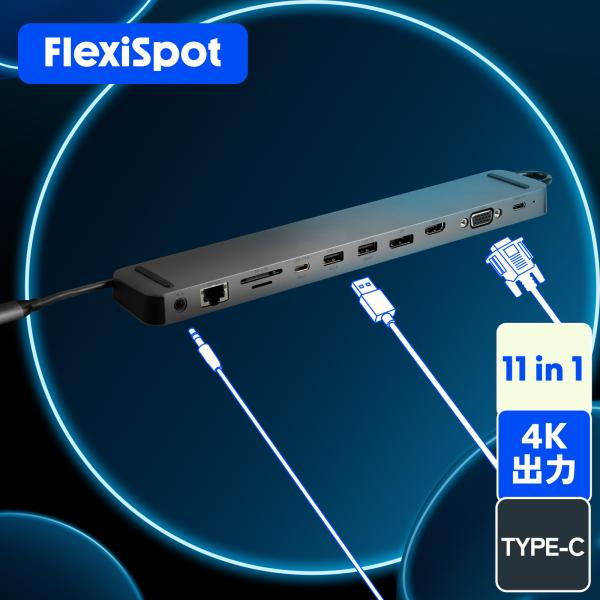 USBハブ FlexiSpot E-HUB3 11IN1 ドッキングステーション PDポート付き p...