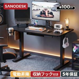 昇降式デスク 電動 昇降デスク Sanodesk E150 Basic オフィスデスク 高さ調節 電動式 パソコンデスク スタンディングデスク デスク 机 高さ調節 幅100cm 爆買