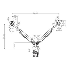 モニターアーム デュアルモニターアーム 2画面...の詳細画像2