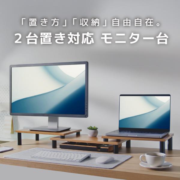 LOE(ロエ) デスクがスッキリ 2画面 モニター台 パソコン スタンド 卓上 ディスプレイ 個々に...