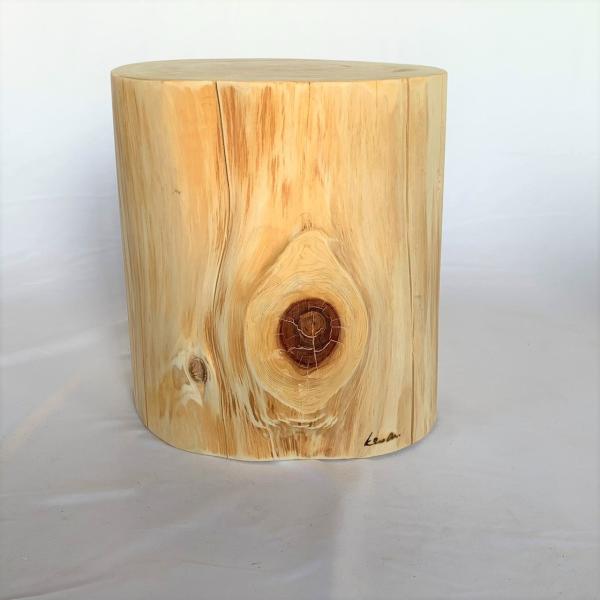 桧丸太スツール（節あり）