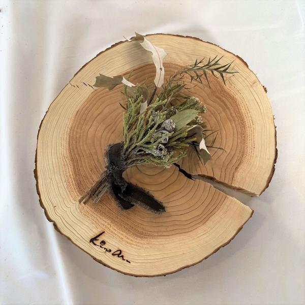 杉　丸太皮付きスライス（小さなスワッグ付）