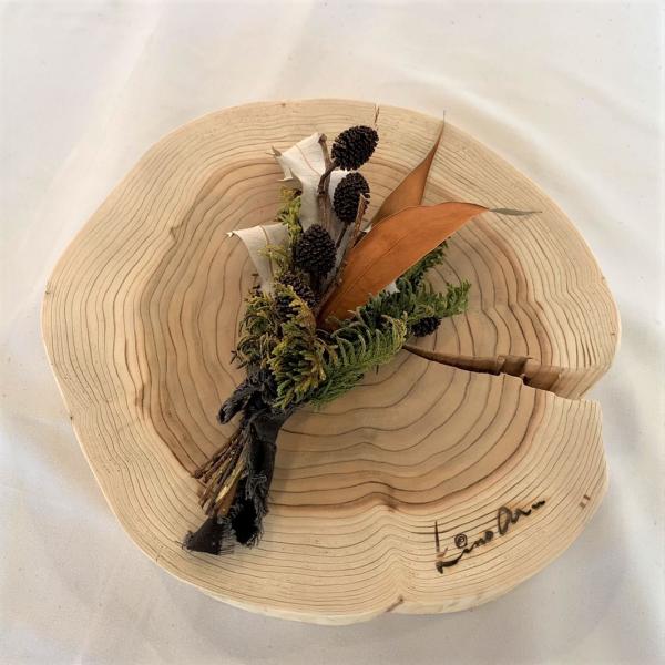 杉　丸太皮なしスライス（小さなスワッグ付）