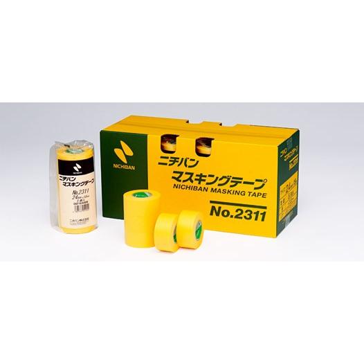 ニチバン マスキングテープ ＃2311 黄色 20mm×18M 1箱60巻入 （マスキング 紙テープ...