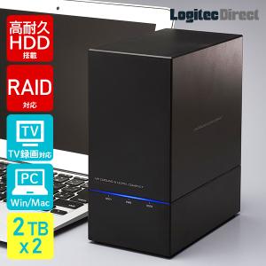 外付け HDD 2TB×2台 USB3.1 Gen1(USB3.0) WD Red Plus搭載 RAID対応 日本製 ロジテック LHD-2BRH40U3R　 受注生産 ロジテック t｜logitec