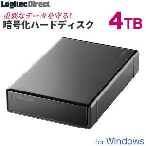 外付け HDD 4TB ハードウェア暗号化ハードディスク セキュリティー Windows用 USB3.1(Gen1) / USB3.0 LHD-EN40U3BS ロジテックダイレクト限定