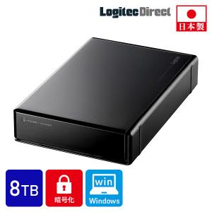 セキュリティ 対策 ハードウェア 暗号化 ハードディスク 8TB 外付け HDD Windows用 パスワードロック ロジテック LHD-EN80U3BS｜logitec