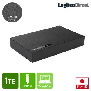 レザー加工 外付けHDD 1TB ポータブル 小型 2.5インチ PC テレビ録画 USB3.1(Gen1) / USB3.0 2.5インチ ハードディスク 日本製 ロジテック LHD-PBR10U3BK
