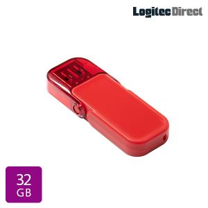 メール便送料無料 USBメモリ 32GB USB3.1 Gen1（USB3.0） レッド フラッシュメモリー フラッシュドライブ LMC-32GU3RD｜logitec