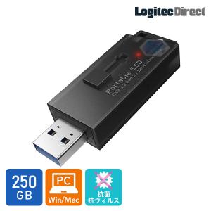 Logitec SSD 外付け 抗菌 抗ウイルス対応 USB3.2 Gen2 PS5/PS4動作確認済 USBメモリサイズ 日本製 250GB LMD-SPB025UBKK ロジテックダイレクト限定
