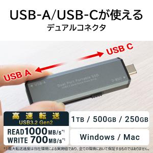 SSD 外付け 1TB 高速 USB-C US...の詳細画像1