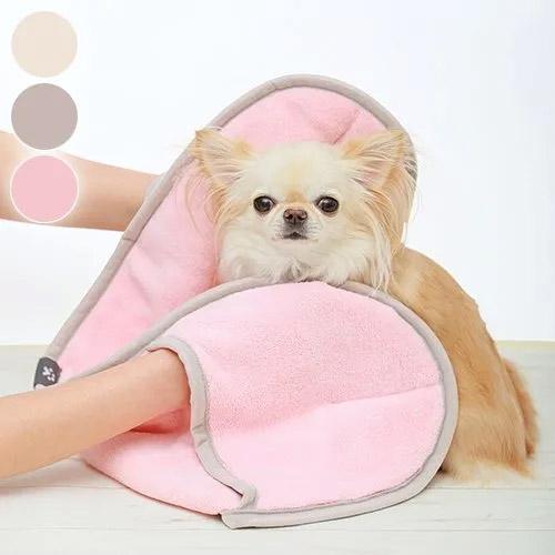 kuPla kuPla クプラクプラ ワンちゃんおもいのミトンタオル 犬用 アイボリー/グレー/ピン...