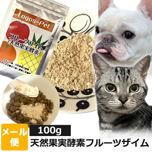 犬 猫 サプリ 賞味期限2025.01  天然果実酵素フルーツザイム 100g ペット用メール便  ...