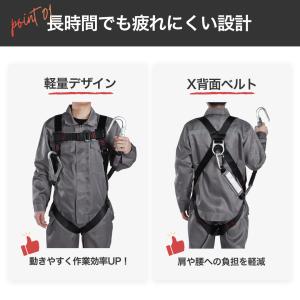 フルハーネスセット (シングルランヤード伸縮式...の詳細画像3