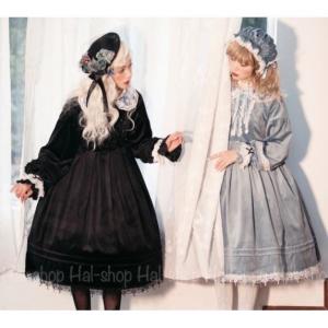 2色 バタフライ ドレスワンピース 秋冬 長袖 パフスリーブ