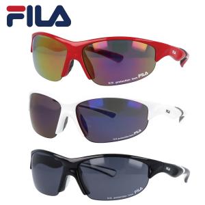 FILA フィラ サングラス メンズ レディース おしゃれ スポーツ用 ハーフリム スポーツサングラス スポーツ用サングラス SF4001J ブラック レッド ホワイト