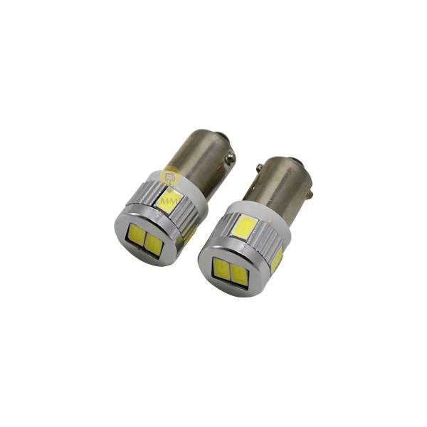 BA9S (G14)  LED【12v/24v】【無極性】2個セット  5630SMD 6連 ホワイ...
