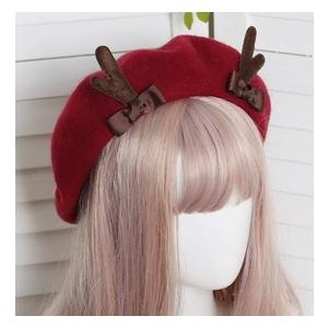 ロリータ服 シカのツノ付きベレー帽 ベレー帽のみ 甘ロリ