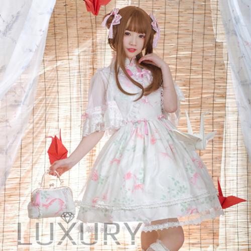 【即納 現品限り】ロリータ服 Milu Forest 華ロリ Qilolita 遊魚の夢4点 フルセ...