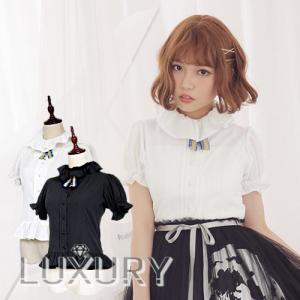 Dolly Delly ロリータ服 リボンタイ付き 半袖 ブラウス ブラウスのみ フリル 夏物 春夏 甘ロリ ゴスロリ クラロリ｜loliloli