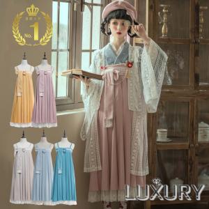 3way 袴風 プリーツスカート リボン ジャンパースカート