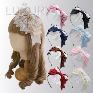 ロリータ 段々 おリボン カチューシャ レース カラバリ豊富