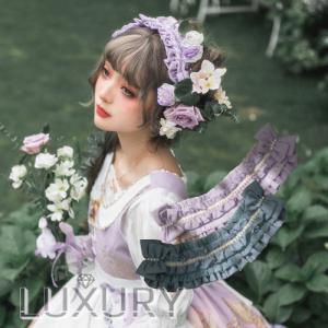 ロリータ服 ロリータファッション ヘッドドレス 2色 クラシカル クラロリ ヘッドドレス アクセサリー イミテーションパール パール ビジュー リボン｜loliloli