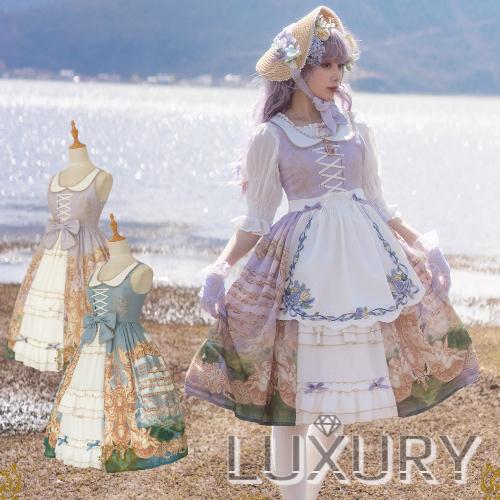 ロリータ服 ロリータファッション ジャンパースカート 2色 クラシカル クラロリ 通年 旋律 プリン...