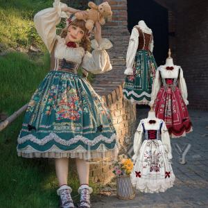 納期40日】ロリータ服 ロリータファッションロココ調 半袖ワンピース