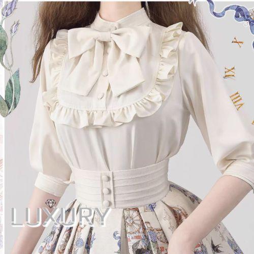 クラシカルロリータ クラロリ ブラウス のみ フリル 五分袖 森ガール ヴィンテージ フレンチクラシ...