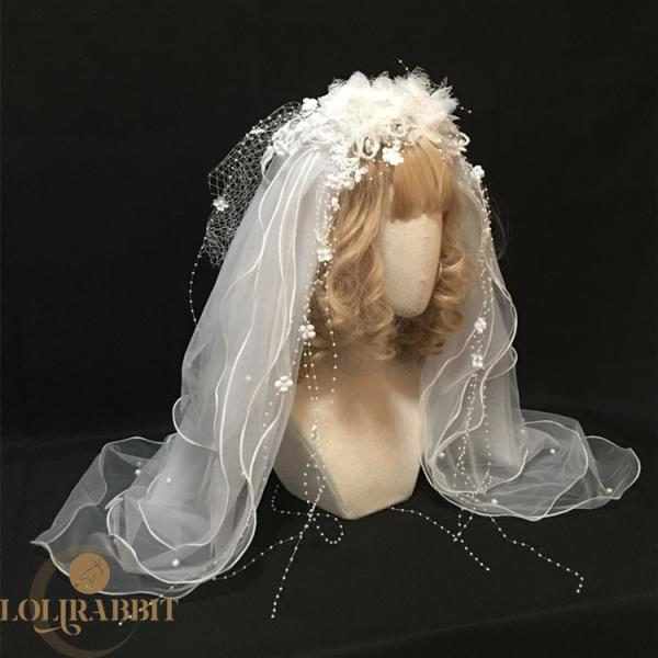 Lolita系 小物 髪飾り カチューシャ ベール 結婚式 花嫁 成人式 卒業式 ヘアピン 髪飾り ...