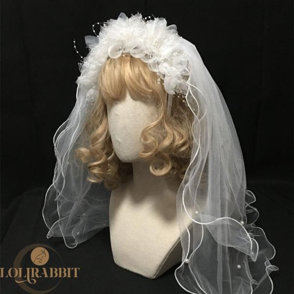 Lolita系 小物 髪飾り カチューシャ ベール 結婚式 花嫁 成人式 卒業式 ヘアピン 髪飾り ...