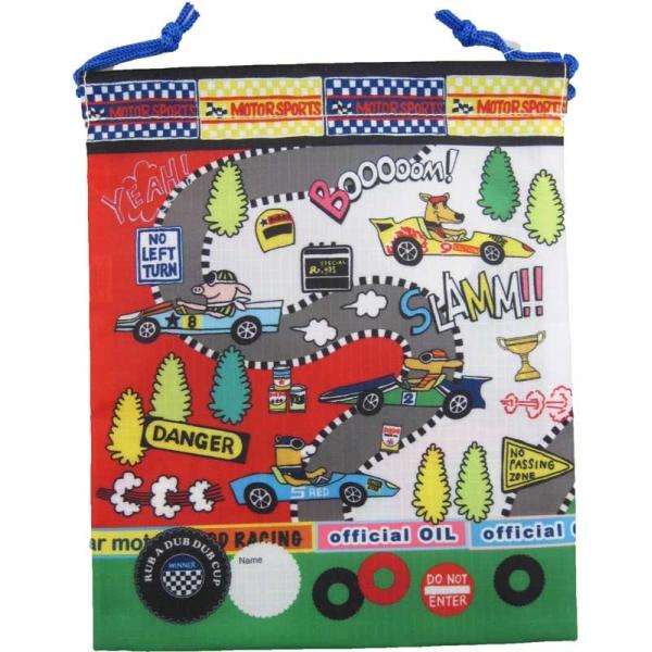 ラブアダブダブ 巾着袋 (ポリエステルモータースポーツ2柄) Mサイズ RUB A DUB DUB ...