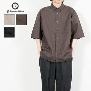 綿麻キャンバス ハーフスリーブシャツ COTTON LINEN SHIRT オーディエンス Audience メンズ｜london-game