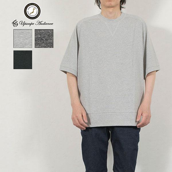スウェットシャツ風ハーフスリーブ ガゼット付きカットソー オーディエンス Audience メンズ
