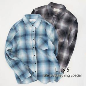 オンブレチェックシャツ OMBRE CHECK SHIRT リス Liss メンズ｜london-game