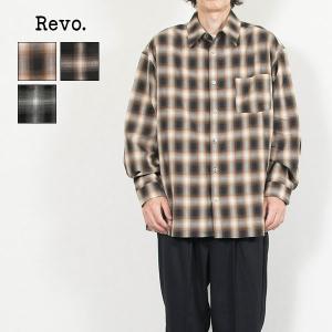 オンブレチェックシャツ ビッグシルエット OMBRE CHECK SHIRT Revo. メンズ｜london-game