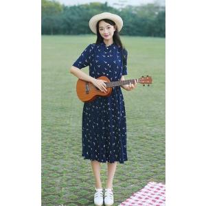 半袖レトロワンピースの商品一覧 通販 Yahoo ショッピング