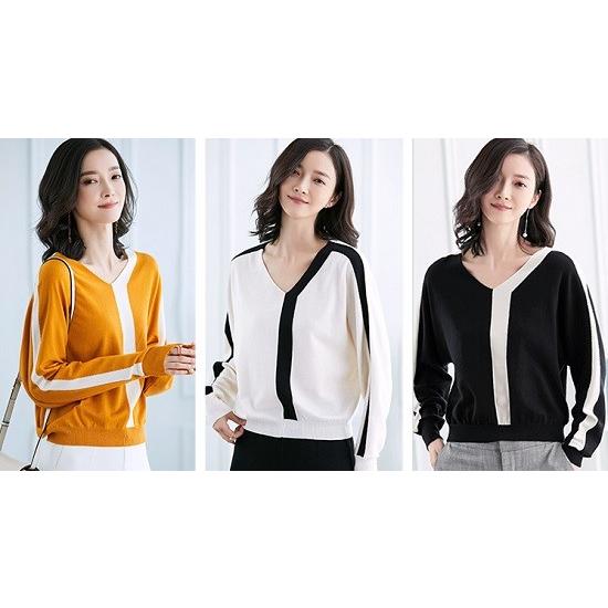 トップス ニット セーター 長袖 ニットトップス ニットセーター 長袖ニット Vネック パイピング ...