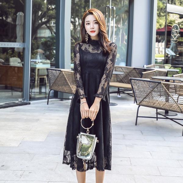 ドレス ブライダル カラードレス 総レースフレアワンピース お買い得商品 総レース ワンピース 結婚...