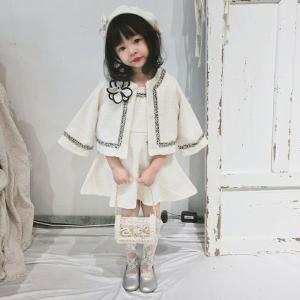 韓国子供服風 女の子 スーツ 3点セット 白 ジャケット スカート 帽子 卒園式 入学式  幼稚園 保育園 フォーマル ドレス ワンピース 子ども服  おしゃれ 即納