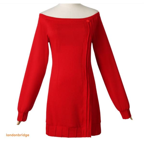 即納 コスプレ ヨル フォージャー 風 ワンピース 普段着 衣装 セット オフショルダー ハロウィン...