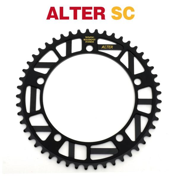 ALTER SC チェーンリング 49T 厚歯 ピストバイク クランク 自転車 カスタム ブラック ...