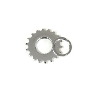 スチールコグ＆ロックリング 18T シルバー ピストコグ シングル