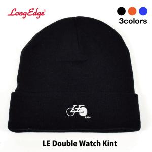 LE Double Watch Knit ニット帽子 ダブルワッチ 刺繍ロゴ ロングエッヂ メール便｜longedge