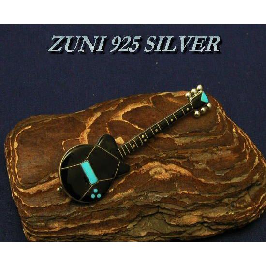 ZUNI オニキスインレイワーク ギター ペンダントトップ