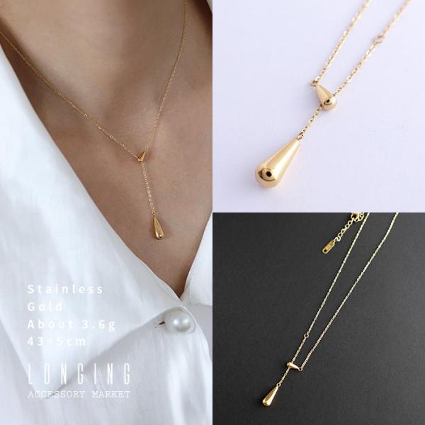 ネックレス ステンレス レディース シンプル ゴールド 18kコーティング 金属アレルギー対応 St...
