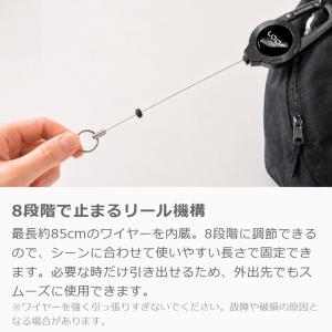 リールストラップ カラビナ付き ワイヤーリール...の詳細画像4